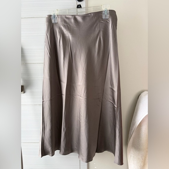 Quince 100% washable silk skirt Large grey - Picture 2 of 6